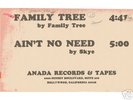 FAMILY TREE TEST PRESS ANADA RECORDS 12