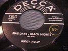 1956 ROCKABILLY 45 Buddy Holly Blue Days Black Nights
