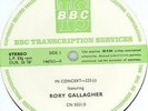 RORY GALLAGHER 80 UK BBC Transcription Live LP psych