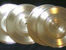 4 GOLD RECORD BLEMS, DIY BEATLES KISS ELVIS RECORDS