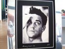 ROBBIE WILLIAMS SIGNED CLOTH CANVAS POP ART IN CHROME