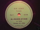 AL JOLSON - Radio Broadcast - 10/27/46  RARE 78 set