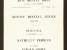 KATHLEEN FERRIER  - Cambridge - 1950 Recital Prog.