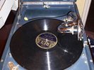 His Masters Voice blue model 102C portable gramophone