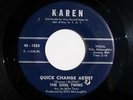 Northern SOUL TWINS 45 Record Detroit KAREN Label VG+
