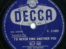 BILLY FURY 'I'D NEVER FIND' INDIA DECCA 78 RPM 
