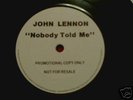 John Lennon Nobody Told Me UK 1-sided white label Promo
