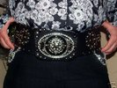 ELVIS PRESLEY STYLE  BLACK AND SILVER   CONCERT  BELT