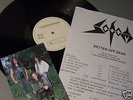 SODOM LP white label PROMO 3/49 Better off Dead LP+CARD