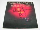 NEIL DIAMOND AUTOGRAPHED ALBUM COVER STAGE PASS +TICKET