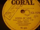 rare Buddy Holly 78 record Test Pressing Coral Festival