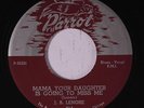 J.B. LENORE: Mama Your Daughter Is Going To Miss Me 45 (clean) rare Blues & R&