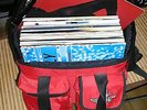 Plattentasche in rot mit 100 Platten TOP