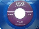 RARE Doo Wop 45 Tell Me The MASTER-TONES Blue Vinyl 