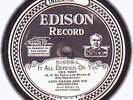 CASS HAGAN Arthur Fields 1927 EDISON DIAMOND DISC 51959