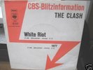 THE CLASH WHITE RIOT 1977 WHITE LABEL IMPORT PUNK 7