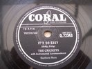 BUDDY HOLLY CRICKETS IT'S SO EASY RARE 78 RPM RECORD