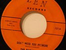 THE PARLIAMENTS 45 LEN 101 VG 58 DOO WOP GEORGE CLINTON