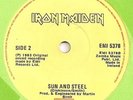 IRON MAIDEN IRISH MISPRESS B SIDE LABEL SUN AND STEEL
