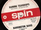1960s Aussie 45 BARRINGTON DAVIS Raining Teardrops SPIN