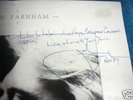 JOHN ( JOHNNY ) FARNHAM. SIGNED 
