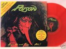 LP-POISON-OPEN UP & SAY..AHH-RED VINYL-RECORD METAL 33