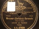 SARASATE PABLO DE Violin 78rpm G&T37934 Miramar