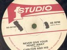 NEVER GIVE YOUR HEART AWAY.carlton & his shoes. 12in.
