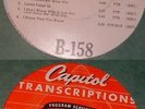 KING COLE TRIO  Transcription Record B-157 / B-158