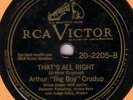 BLUES 78 ARTHUR CRUDUP THAT'S ALL RIGHT RCA VIC. 2205