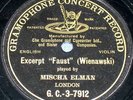 Elman. Gounod-Wieniawsky Faust fantasia. G&T 3-7912