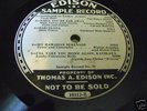 VERY,VERY RARE EDISON 12 INCH LP DIAMOND SAMPLE DISC