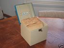 Vintage 45 record case, including 41 records