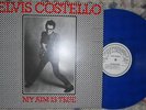 ELVIS COSTELLO MY AIM IS TRUE BLUE VINYL AUTOGRAPHED