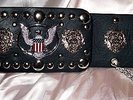ELVIS STYLE SILVER EAGLE AND LION CONCERT BELT