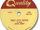 CHUCK BERRY R&R 78 RPM Record. Sweet Little Sixteen
