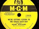 78 RPM C&W RARE HANK WILLIAMS  MGM 12438 / EE+