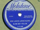 Melotone 7-11-58 BLIND BOY FULLER Snake Woman E-/VG+