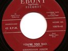 RARE BIRMINGHAM JUNIOR & LOVER BOYS Ebony 45 You're Bad