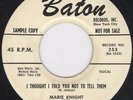 Black Rocker 45-Marie Knight-I Thought I Told You-Hear