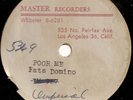 R&B - FATS DOMINO- 78 RPM ACETATE- TEST PRESSING