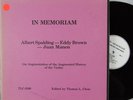 Spalding/Brown/Manen In Memoriam THOMAS CLEAR 2586 3 LP