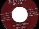 JOYCE CARR vocal jazz 45 #1 not LP on JOANIE NM rare