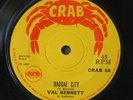 VAL BENNETT : RAGGAE CITY B/W CANNON KING CRAB 6A