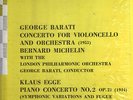 BARATI Cello Concerto / BERNARD MICHELIN super rare NM