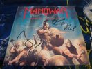 MANOWAR WARRIORS OF THE METAL SWORD RARE LIVE SIGNED LP