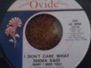 SEBASTIAN WILLIAMS 45 I Don't Care What Mama Said