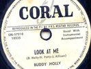 BUDDY HOLLY -LOOK AT ME -RARE 78 RPM PROMO -PHILIPPINES