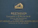 FRITZ KREISLER VIOLIN LEO BLECH BEETHOVEN CONCERTO 78