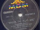CONNIE FRANCIS -WHERE THE BOYS ARE -78 RPM +PIC SLEEVE